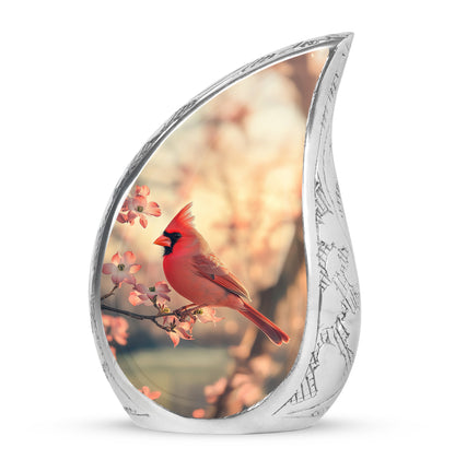 Radiant Cardinal Memorial Cremation Urns - Gold 10-inch, 200 cu in - Yatskia