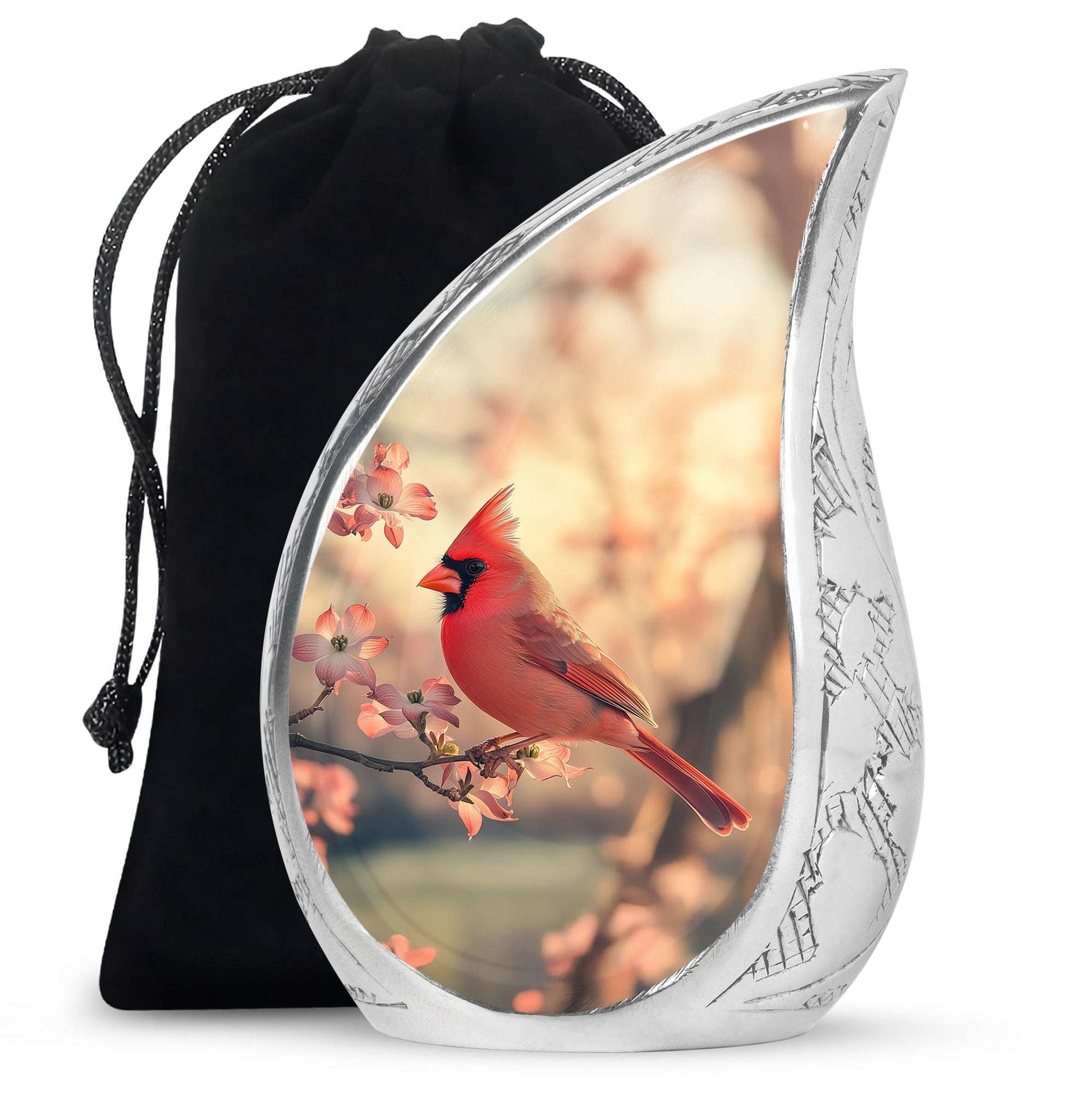 Cardinal Bird Memorial Urn for Ashes - Urns For Burial In Ground