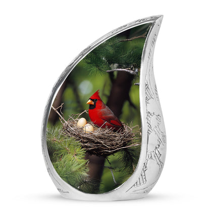 Green Cardinal Cremation Urns - Imperial Celebration 10-inch, 200 cu in - Yatskia