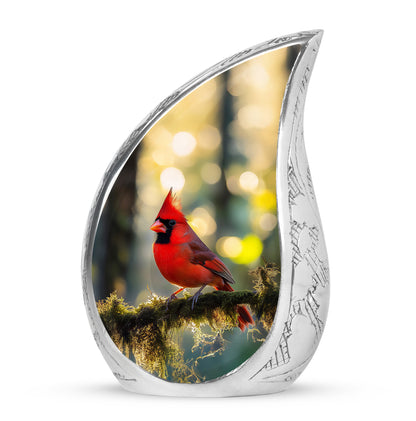 Everlasting Gold Cardinal Journey Urn for Human Ashes - 10-inch, 200 cu in - Yatskia