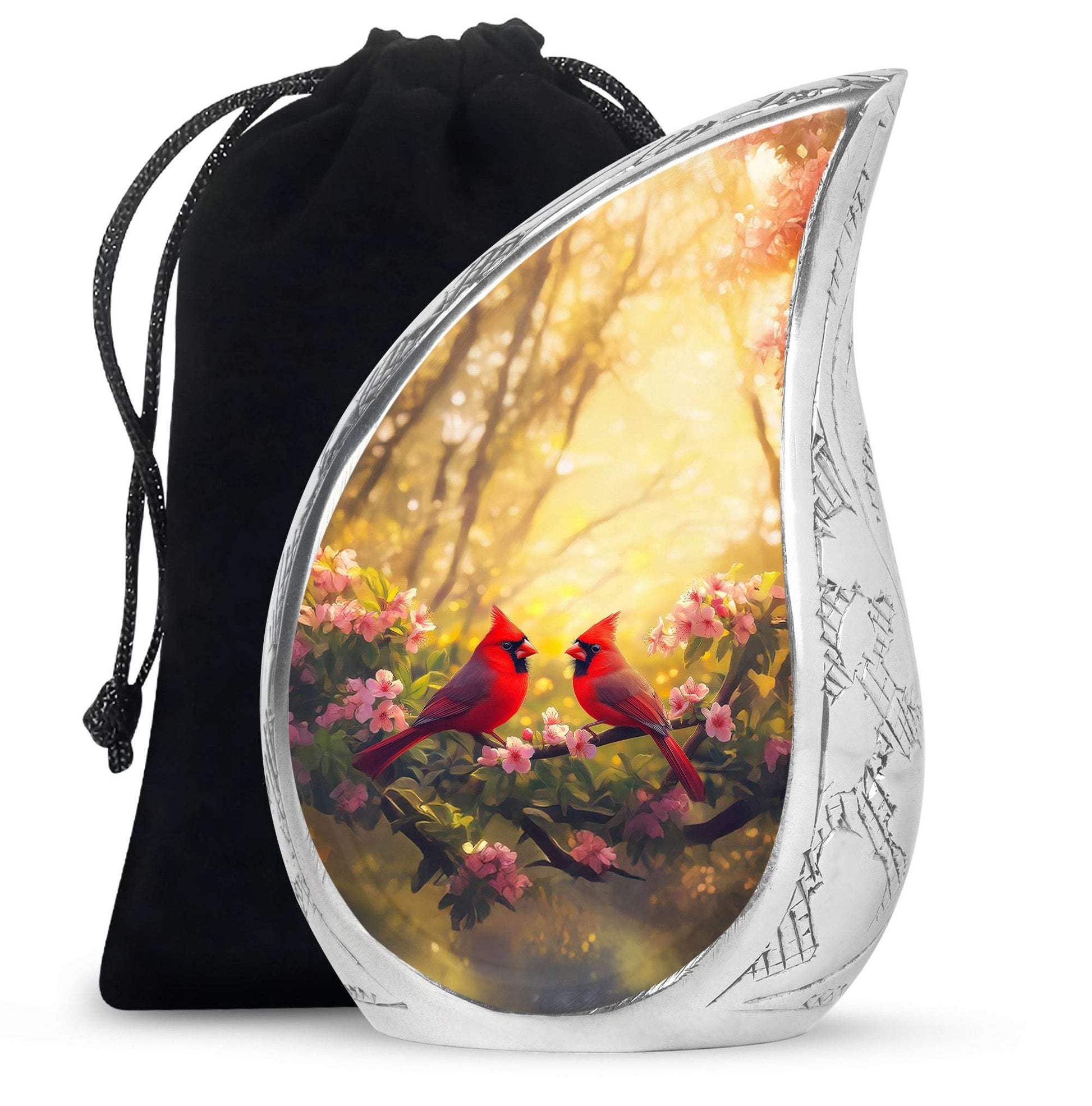 Red Cardinal Bird Cremation Urn – Peaceful Nature Urns For Ashes Large