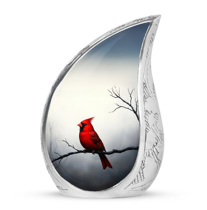 Silver Sacred Cardinal Cremation Urns for Human Ashes - Yatskia