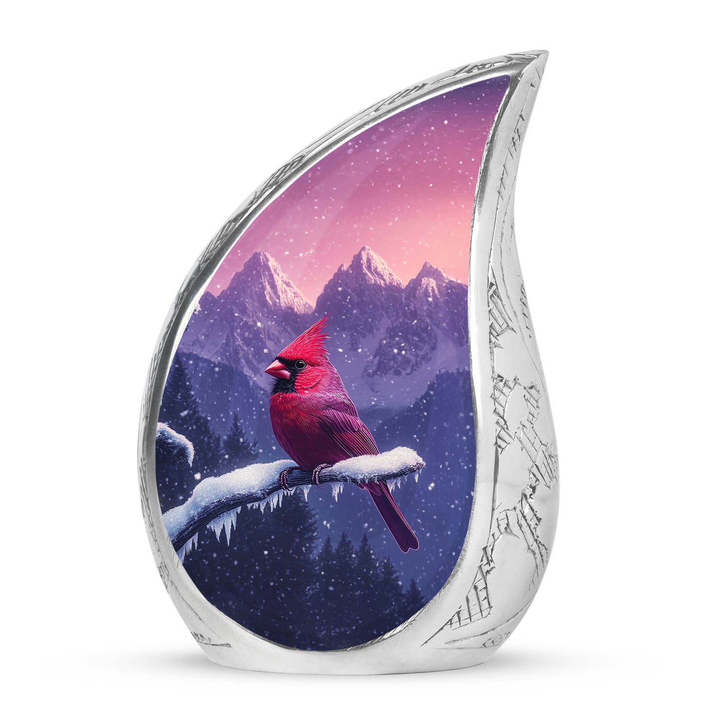 Personalized Cardinal Cremation Urns - Eminent Pink 10-inch, 200 cu in - Yatskia