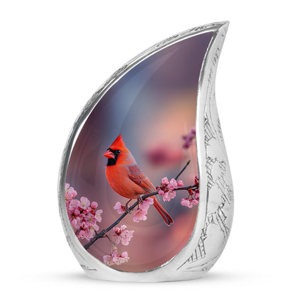Personalized Pink Sovereign Cardinal Cremation Urns for Human Ashes - 10-inch, 200 cu in - Yatskia