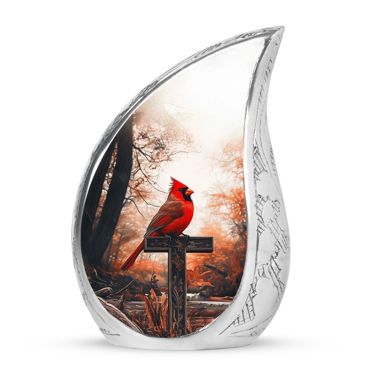 Gold Cardinal Sanctuary Cremation Urns for Human Ashes - 10-inch, 200 cu in - Yatskia