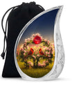 Red Cardinal Bird Urn For Cremation – Floral Memorial Urn for Human Ashes