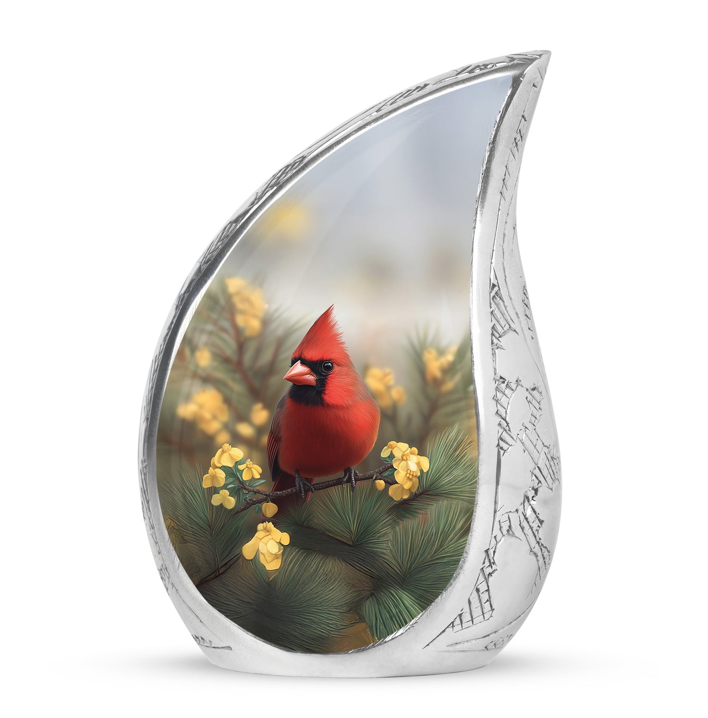 Personalized Cardinal Cremation Urns - Wondrous Gray 10-inch, 200 cu in - Yatskia