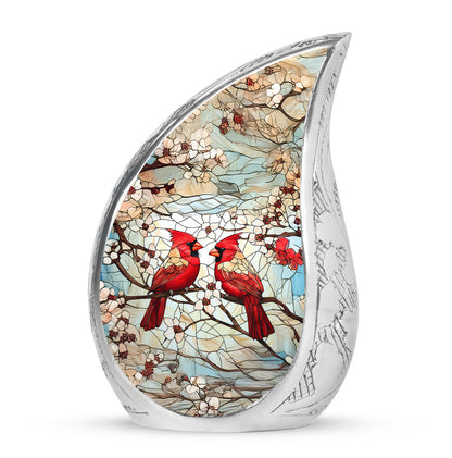 Gold Exquisite Cardinal Memorial Urn for Ashes - 10-inch, 200 cu in - Yatskia
