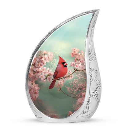 Green Cardinal Cremation Urns - Glorious Keepsake 10-inch, 200 cu in - Yatskia
