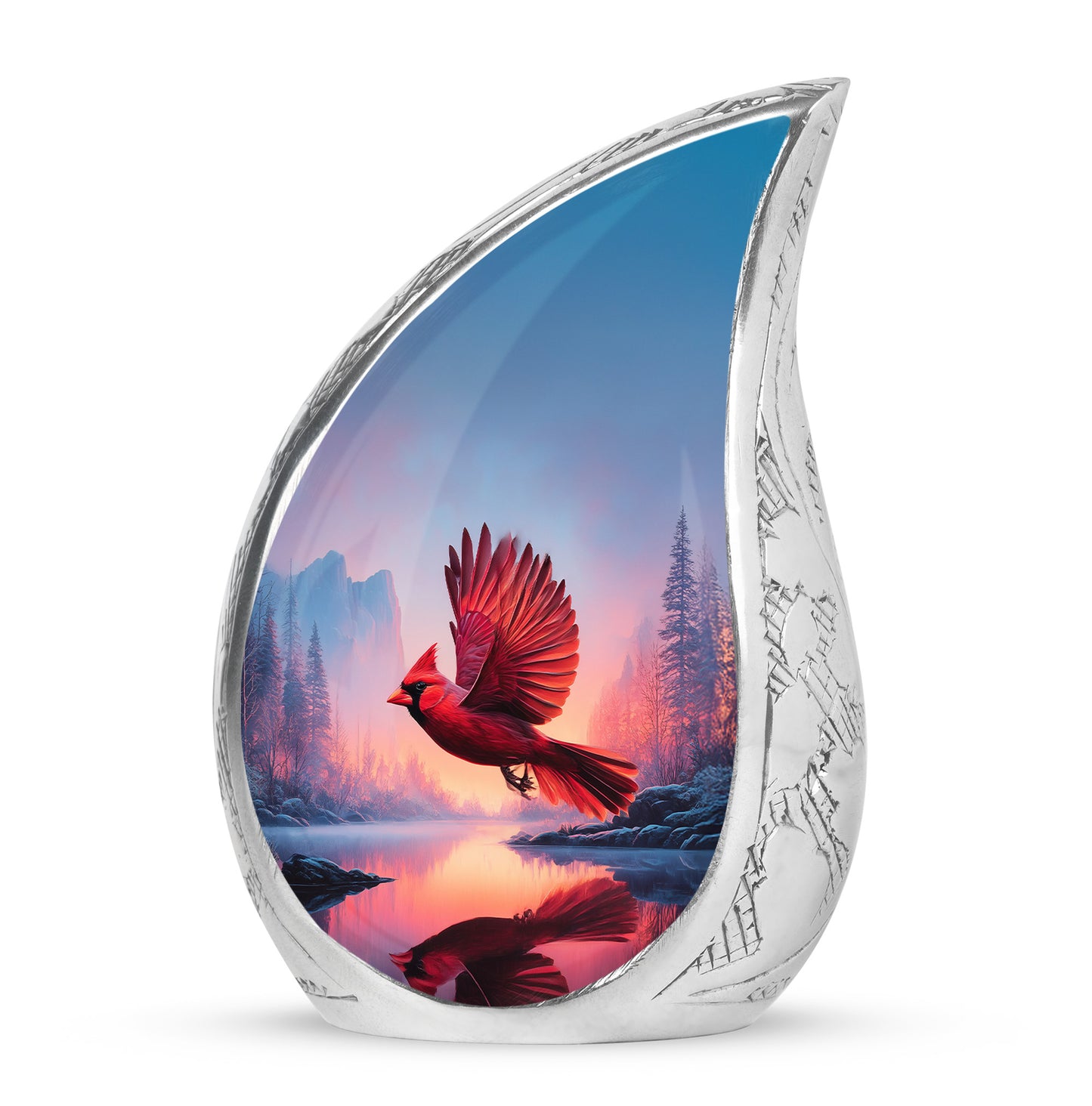 Personalized Blue Sovereign Cardinal Cremation Urns for Human Ashes - 10-inch, 200 cu in - Yatskia