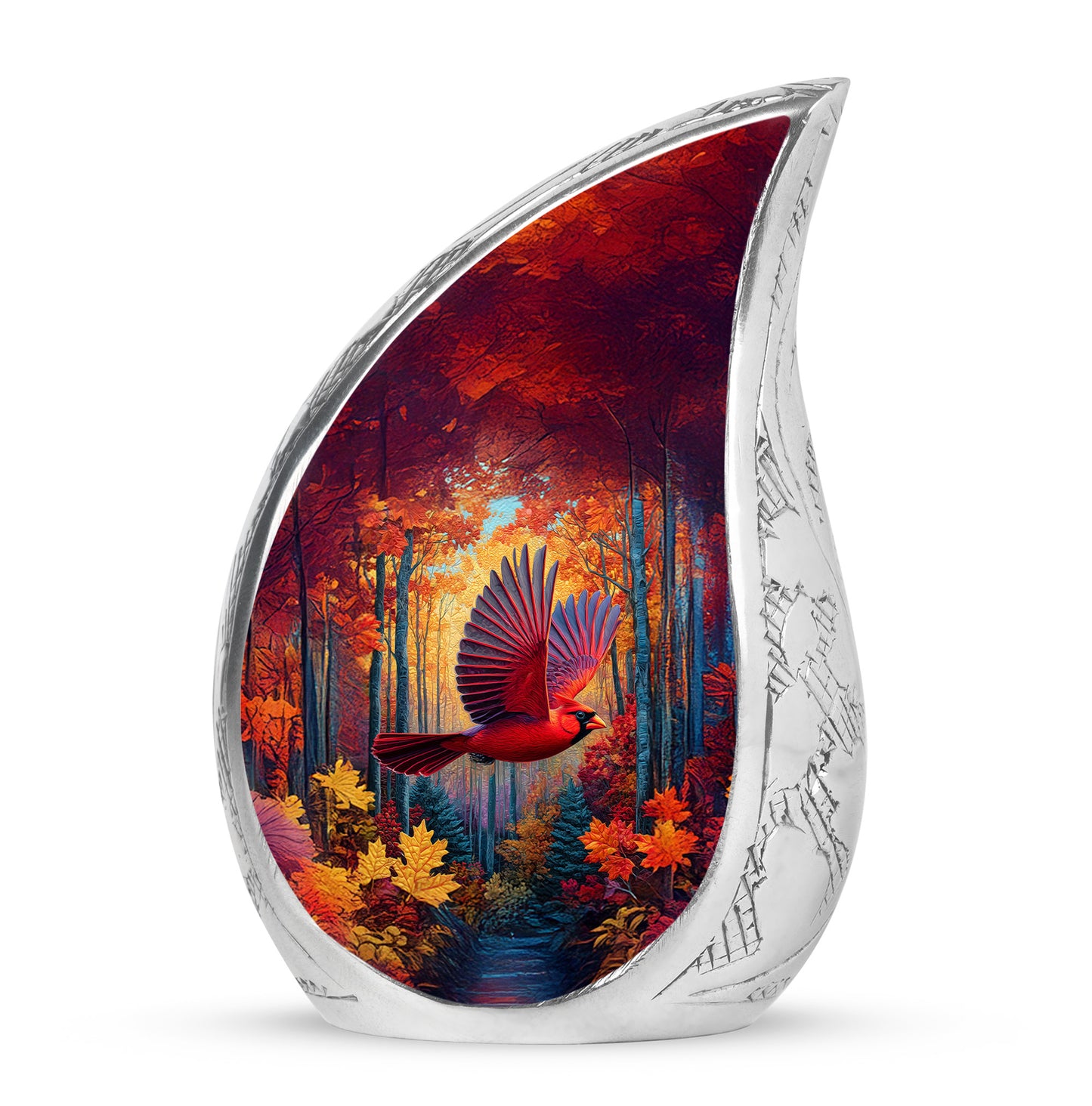 Red Cardinal Beacon Cremation Urns for Human Ashes - 10-inch, 200 cu in - Yatskia