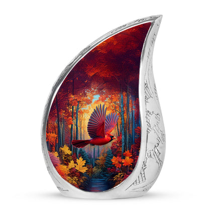 Red Cardinal Beacon Cremation Urns for Human Ashes - 10-inch, 200 cu in - Yatskia