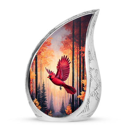 Personalized Cardinal Cremation Urns - Wondrous Red 10-inch, 200 cu in - Yatskia