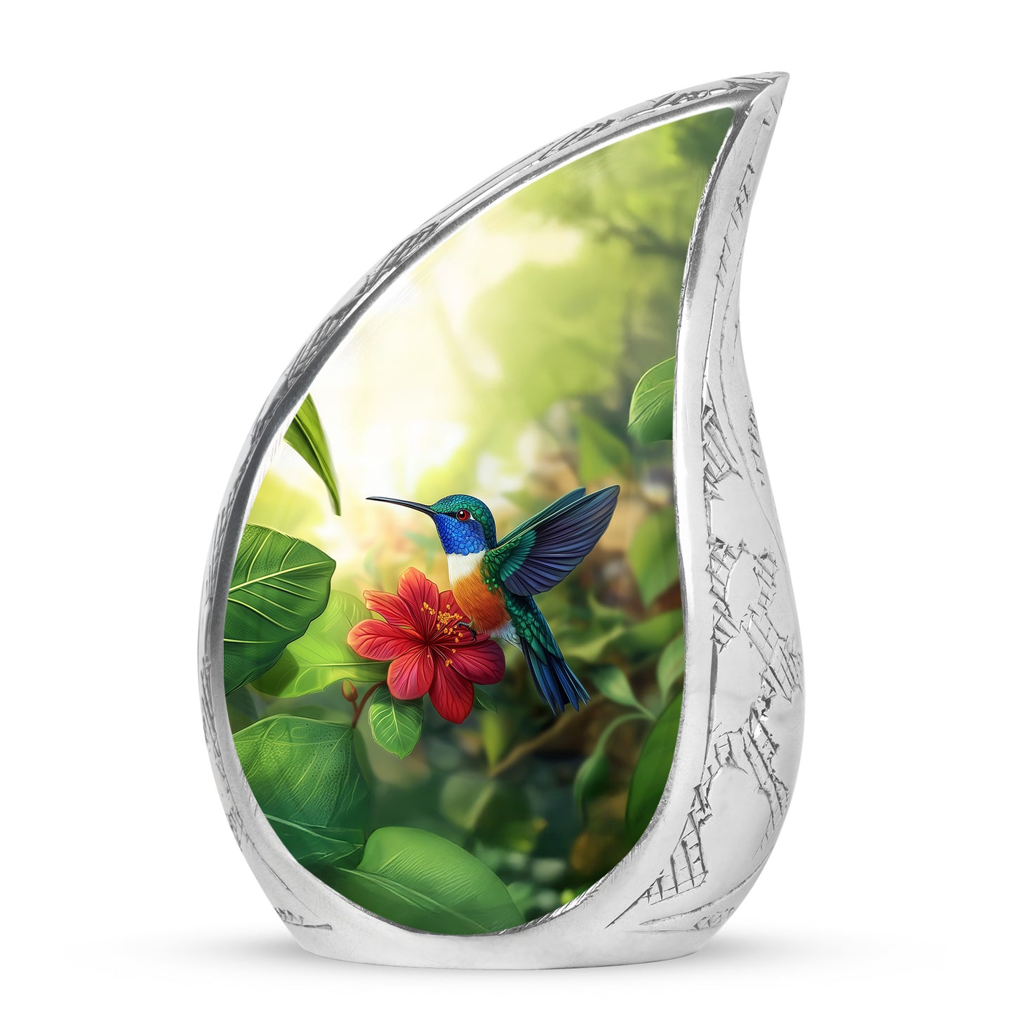 Personalized Hummingbird Cremation Urns - Tranquil Yellow 10-inch, 200 cu in - Yatskia