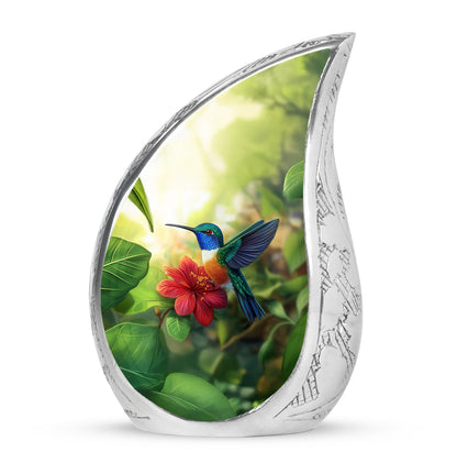 Personalized Hummingbird Cremation Urns - Tranquil Yellow 10-inch, 200 cu in - Yatskia