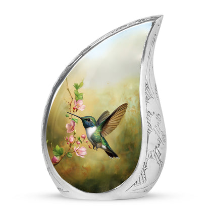 Gold Hummingbird Comfort Cremation Urns for Human Ashes - 10-inch, 200 cu in - Yatskia