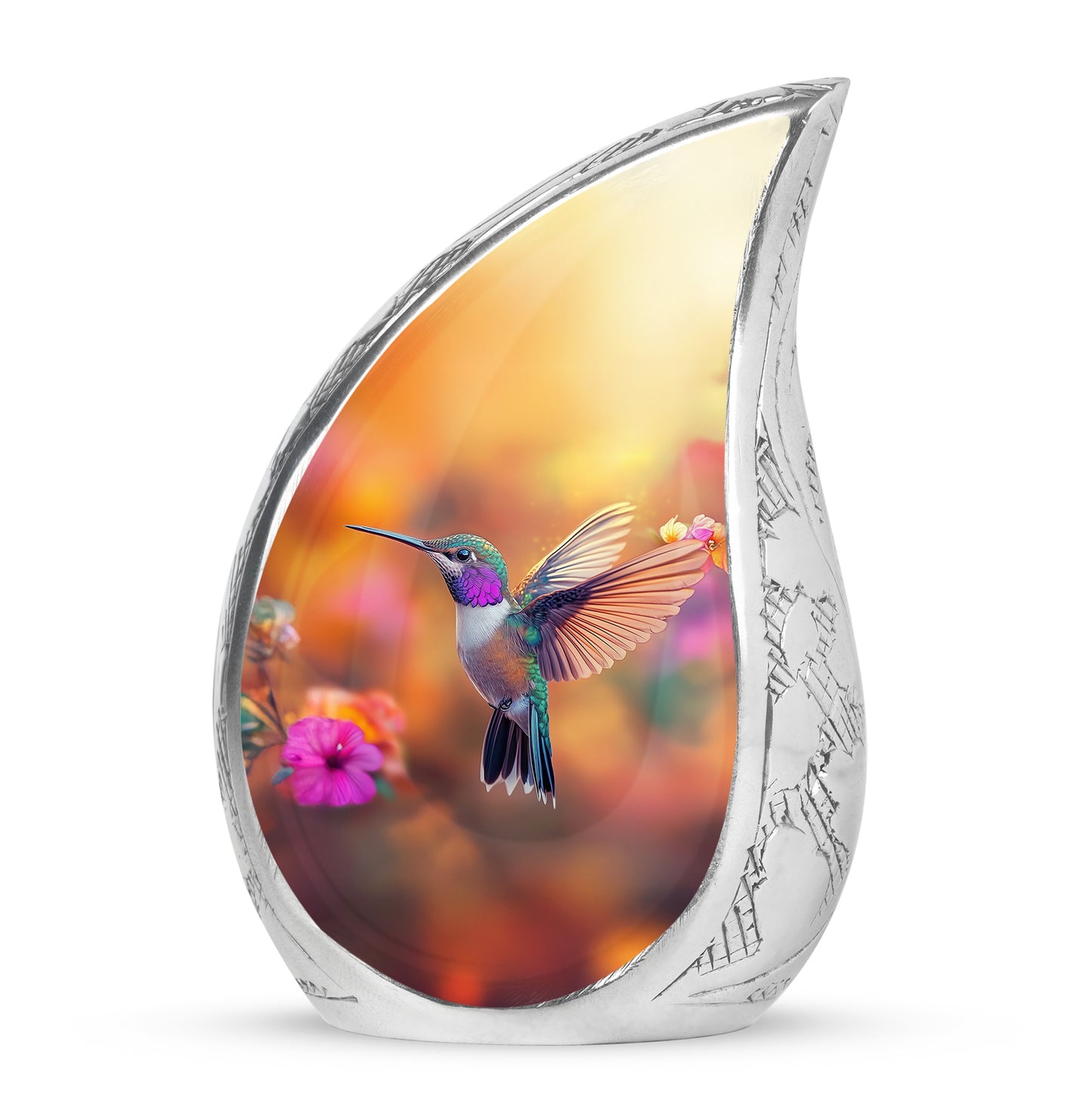 Gold Hummingbird Cremation Urns - Imperial Honor 10-inch, 200 cu in - Yatskia