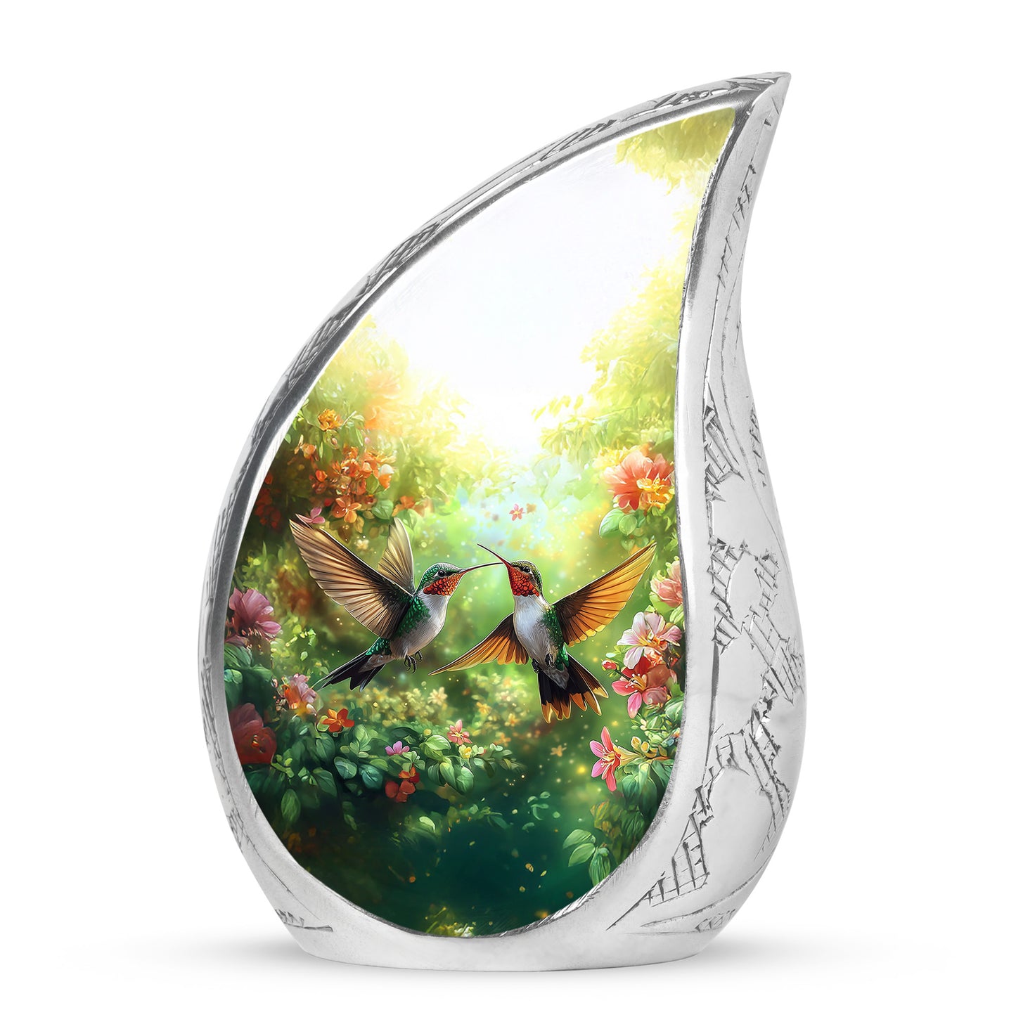 Personalized Hummingbird Cremation Urns - Soothing Yellow 10-inch, 200 cu in - Yatskia