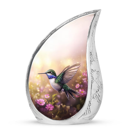 Gold Hummingbird Tribute Cremation Urns for Human Ashes - 10-inch, 200 cu in - Yatskia