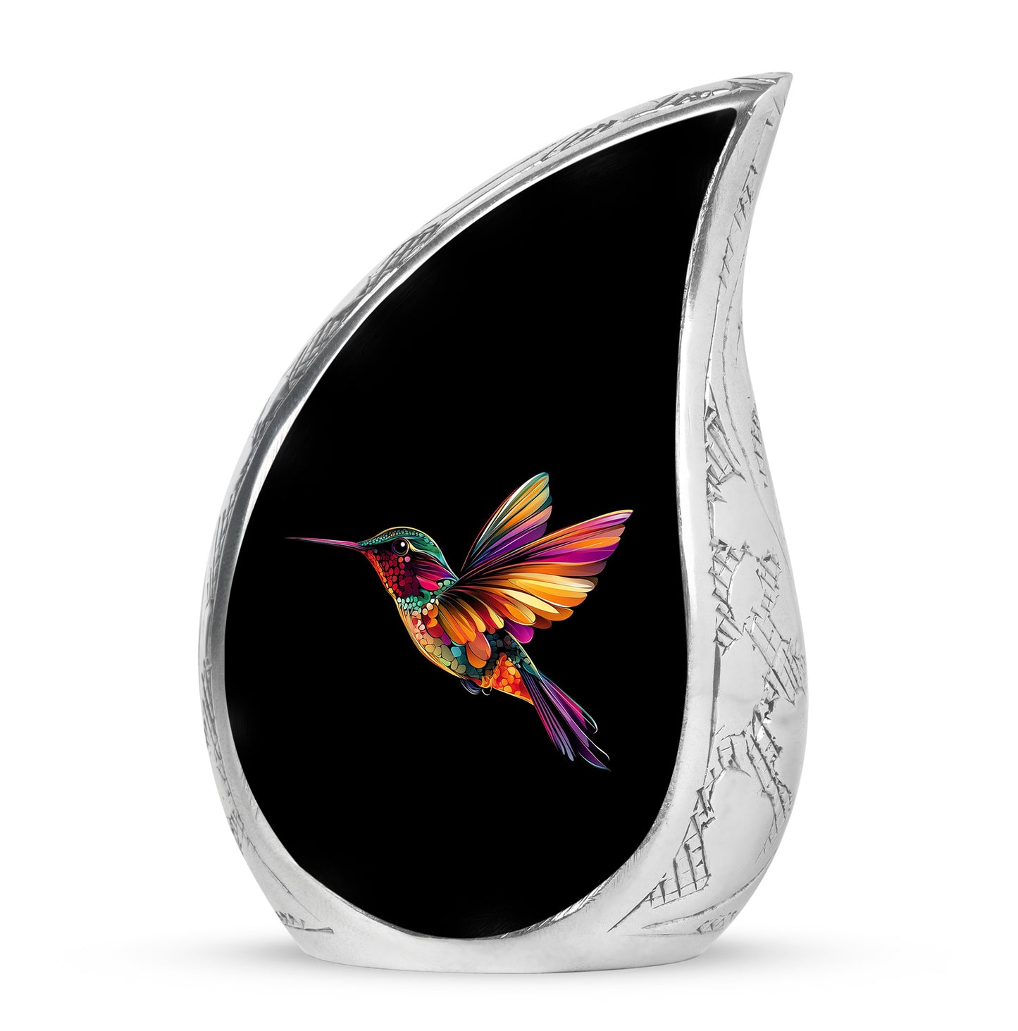 Personalized Hummingbird Cremation Urns - Eminent Black 10-inch, 200 cu in - Yatskia