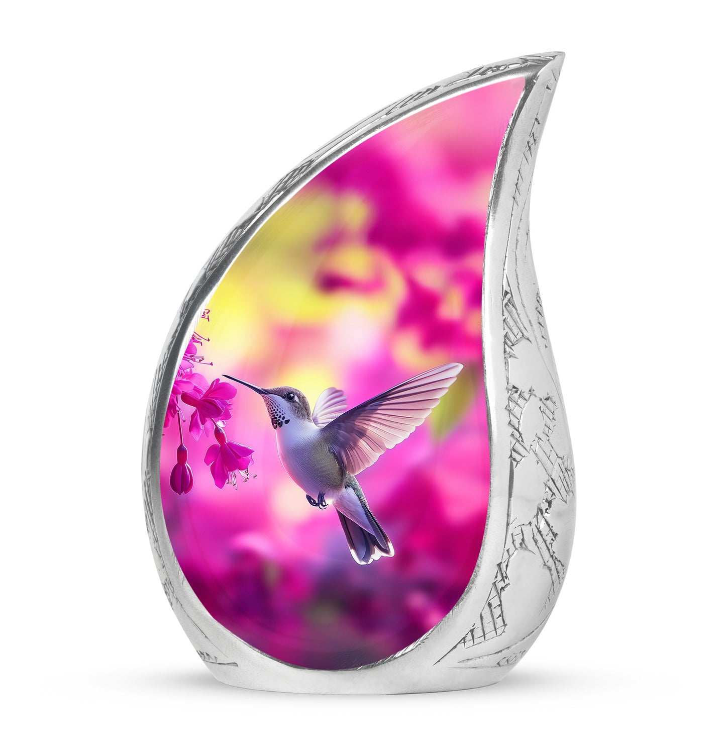 Resplendent Pink Hummingbird Cremation Urn for Ashes - 10-inch, 200 cu in - Yatskia