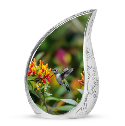 Personalized Seraphic Hummingbird Cremation Urns - Yellow 10-inch, 200 cu in - Yatskia