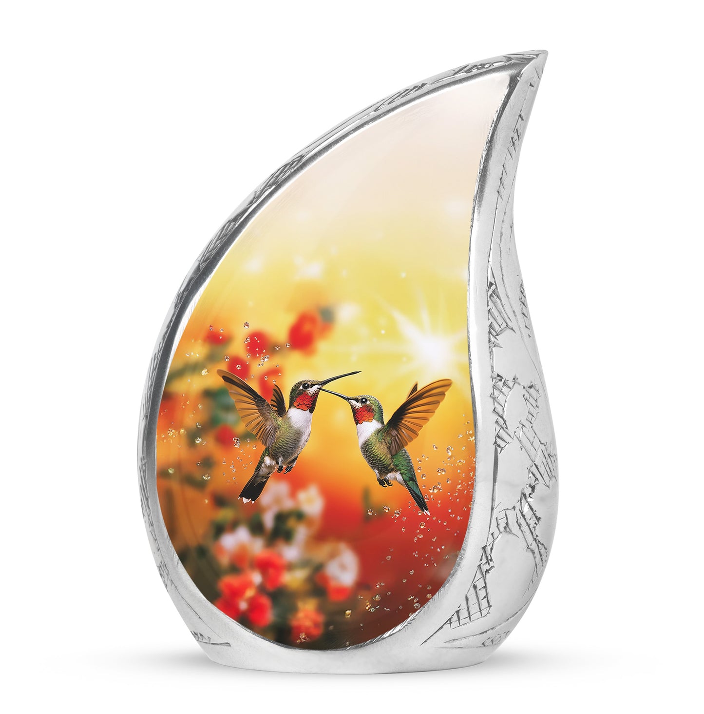 Distinguished Gold Hummingbird Cremation Urn for Ashes - 10-inch, 200 cu in - Yatskia
