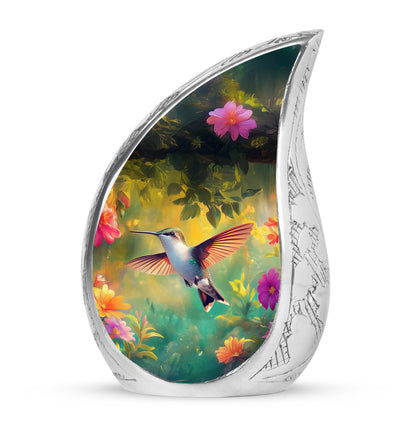 Black Venerable Hummingbird Cremation Urns for Human Ashes - 10-inch, 200 cu in - Yatskia