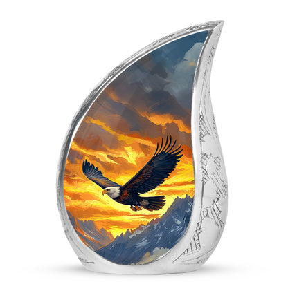 Personalized Eagle Cremation Urns - Pristine Gold 10-inch, 200 cu in - Yatskia