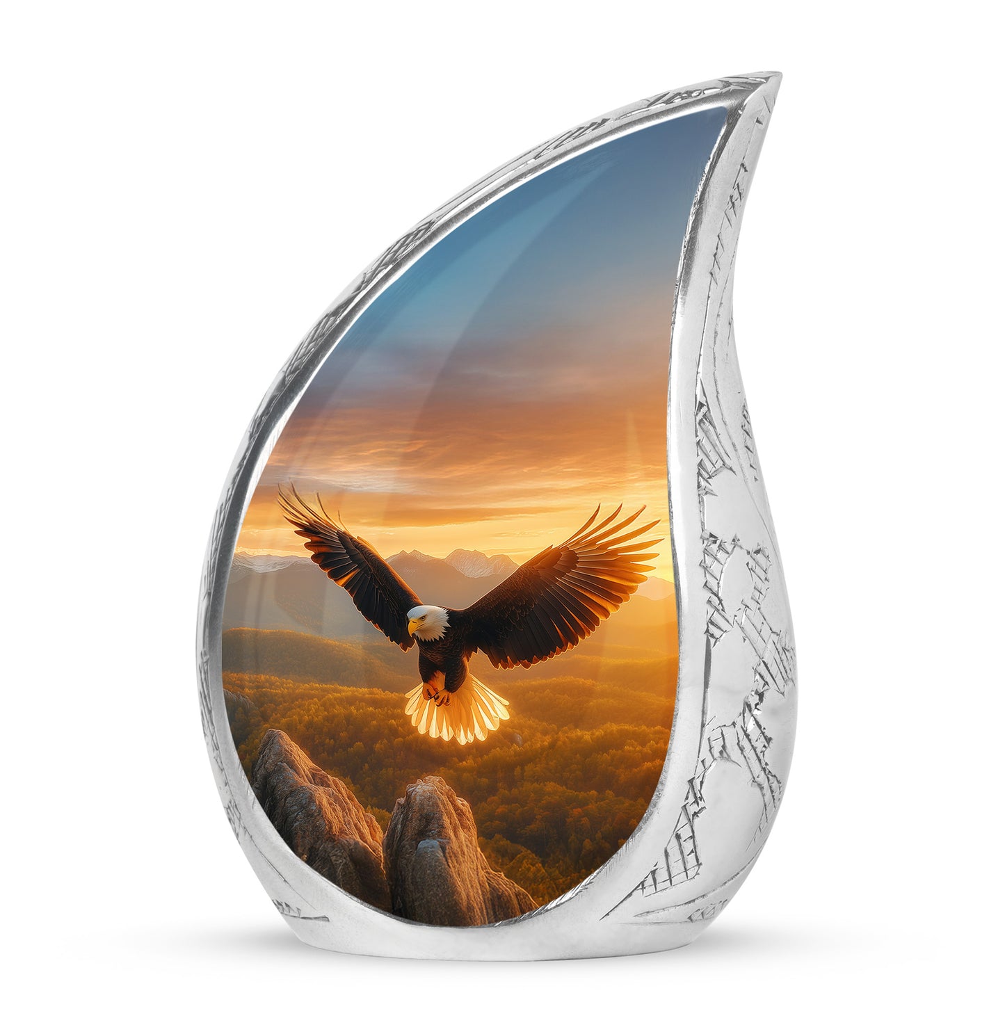 Radiant Eagle Memorial Cremation Urns - Gold 10-inch, 200 cu in - Yatskia