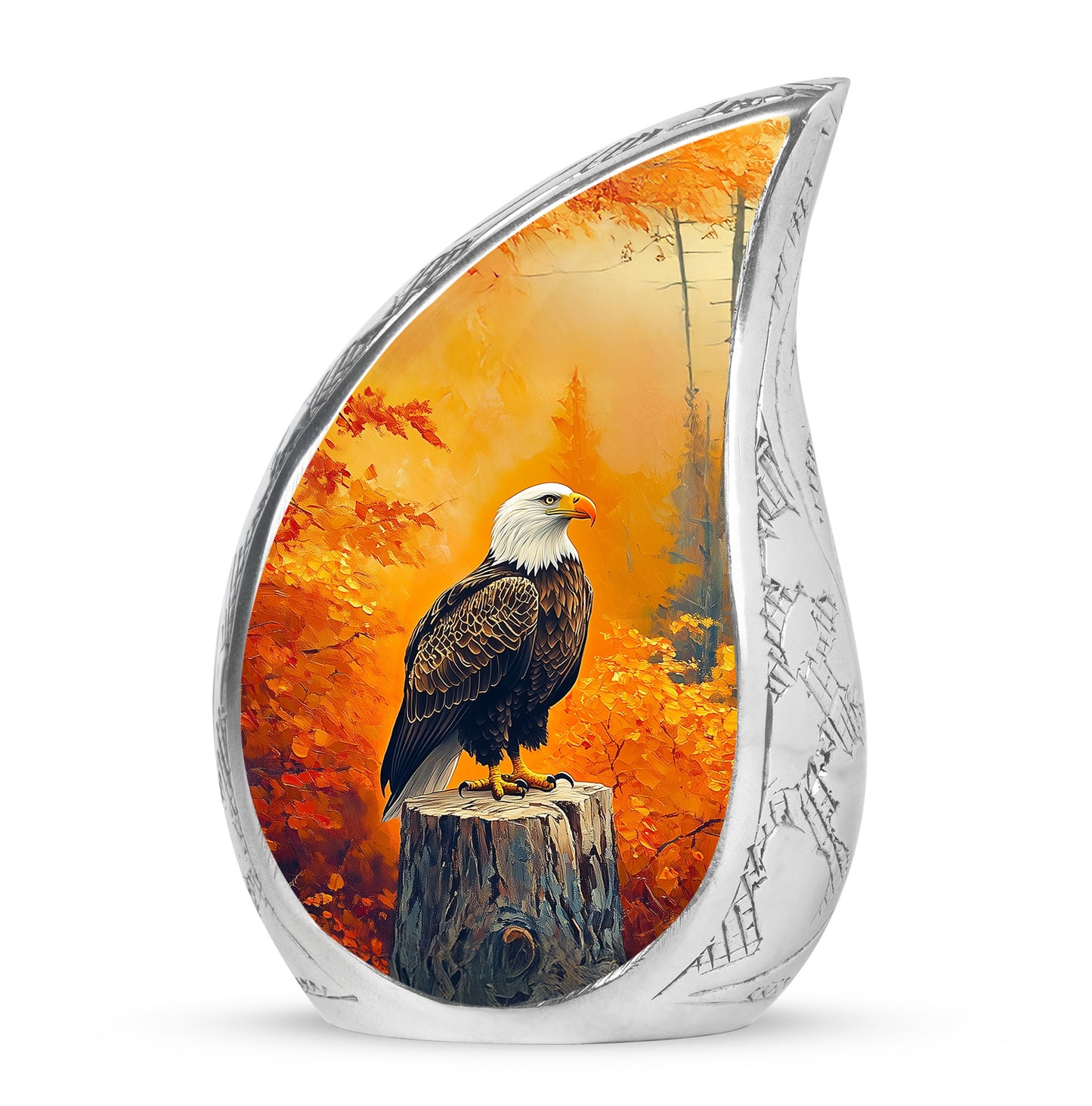 Gold Breathtaking Eagle Memorial Urn for Ashes - 10-inch, 200 cu in - Yatskia