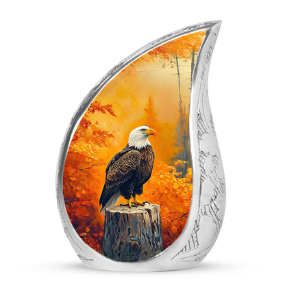 Gold Breathtaking Eagle Memorial Urn for Ashes - 10-inch, 200 cu in - Yatskia