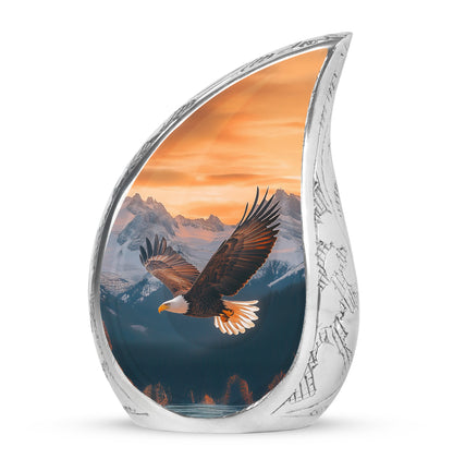 Inspiring Gold Eagle Celebration Urn for Human Ashes - 10-inch, 200 cu in - Yatskia