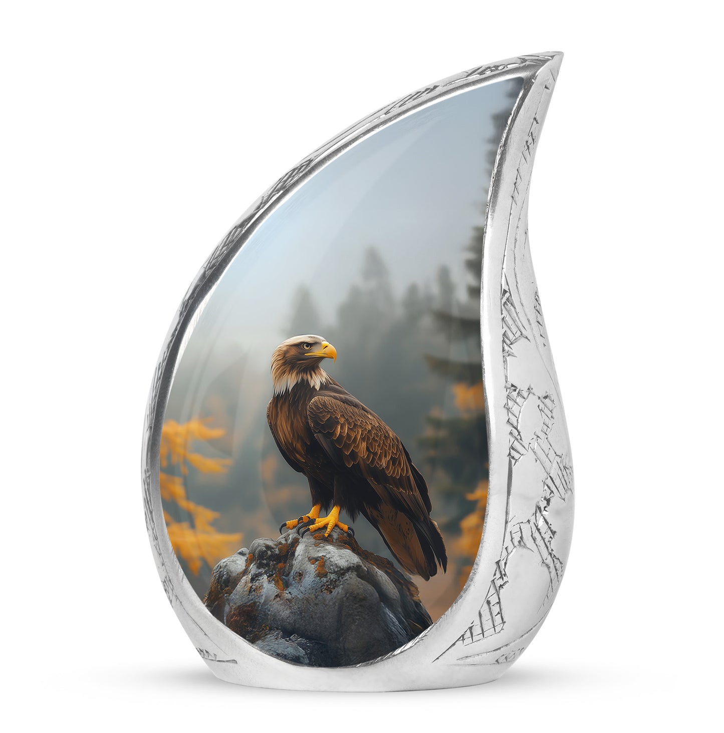 Black Breathtaking Eagle Memorial Urn for Ashes - 10-inch, 200 cu in - Yatskia