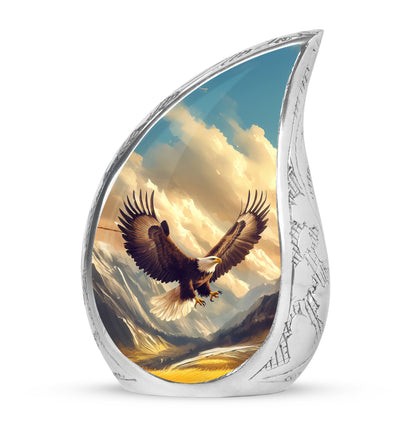 Blue Treasured Eagle Cremation Urns for Human Ashes - 10-inch, 200 cu in - Yatskia