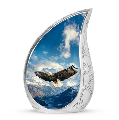Personalized Blue Eagle Cremation Urns for Ashes - Peaceful 10-inch - Yatskia