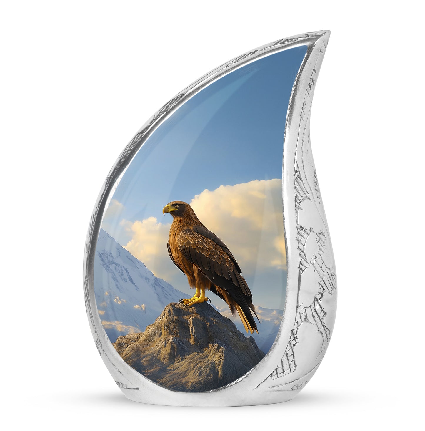 Radiant Eagle Memorial Cremation Urns - Blue 10-inch, 200 cu in - Yatskia