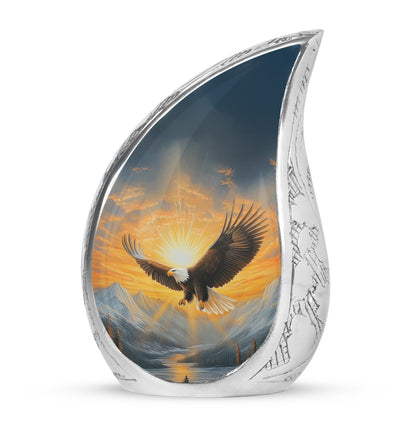 Timeless Blue Eagle Cremation Urn for Ashes - 10-inch, 200 cu in - Yatskia