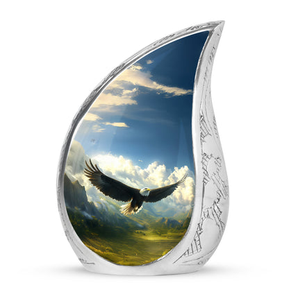 Blue Eagle Devotion Cremation Urns for Human Ashes - 10-inch, 200 cu in - Yatskia