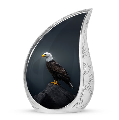 Blue Stately Eagle Cremation Urns for Human Ashes - 10-inch, 200 cu in - Yatskia