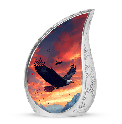 Resplendent Blue Eagle Cremation Urn for Ashes - 10-inch, 200 cu in - Yatskia