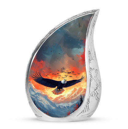 Remarkable Eagle Memorial Cremation Urns - Blue 10-inch, 200 cu in - Yatskia