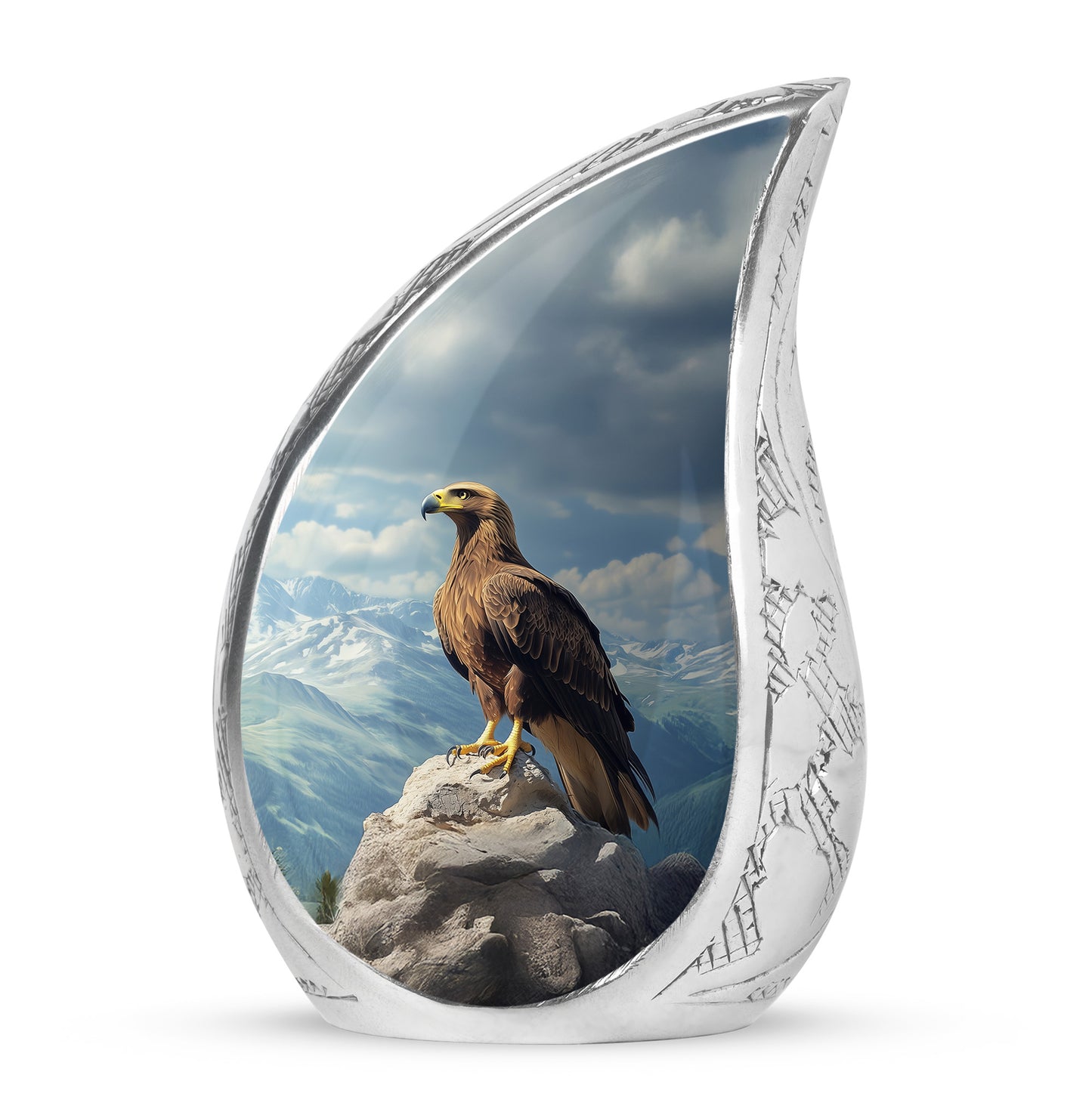 Personalized Eagle Cremation Urns - Eminent Blue 10-inch, 200 cu in - Yatskia