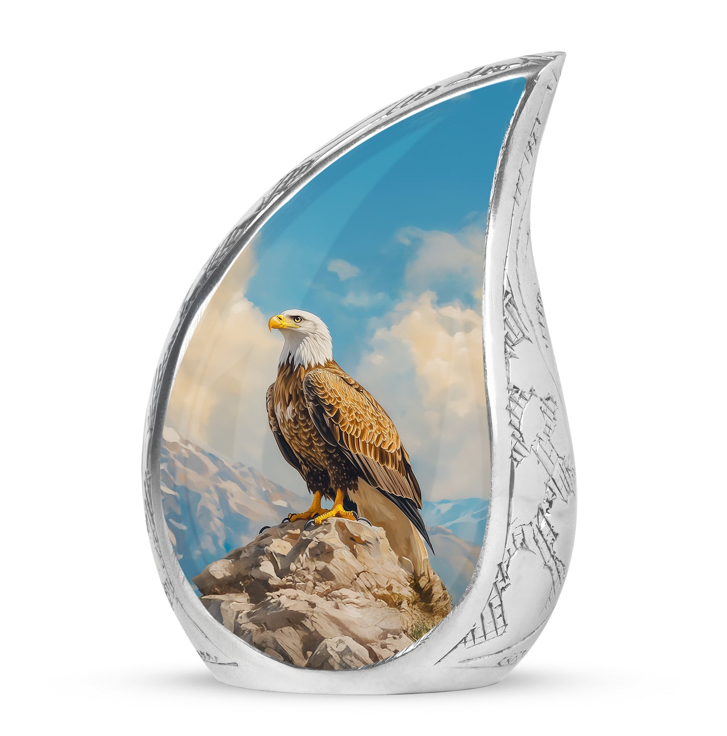Lustrous Eagle Cremation Urns for Human Ashes - Blue 10-inch - Yatskia