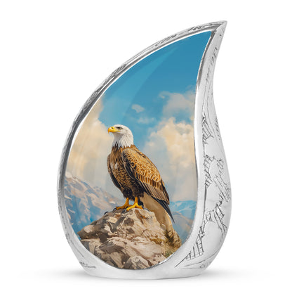 Lustrous Eagle Cremation Urns for Human Ashes - Blue 10-inch - Yatskia