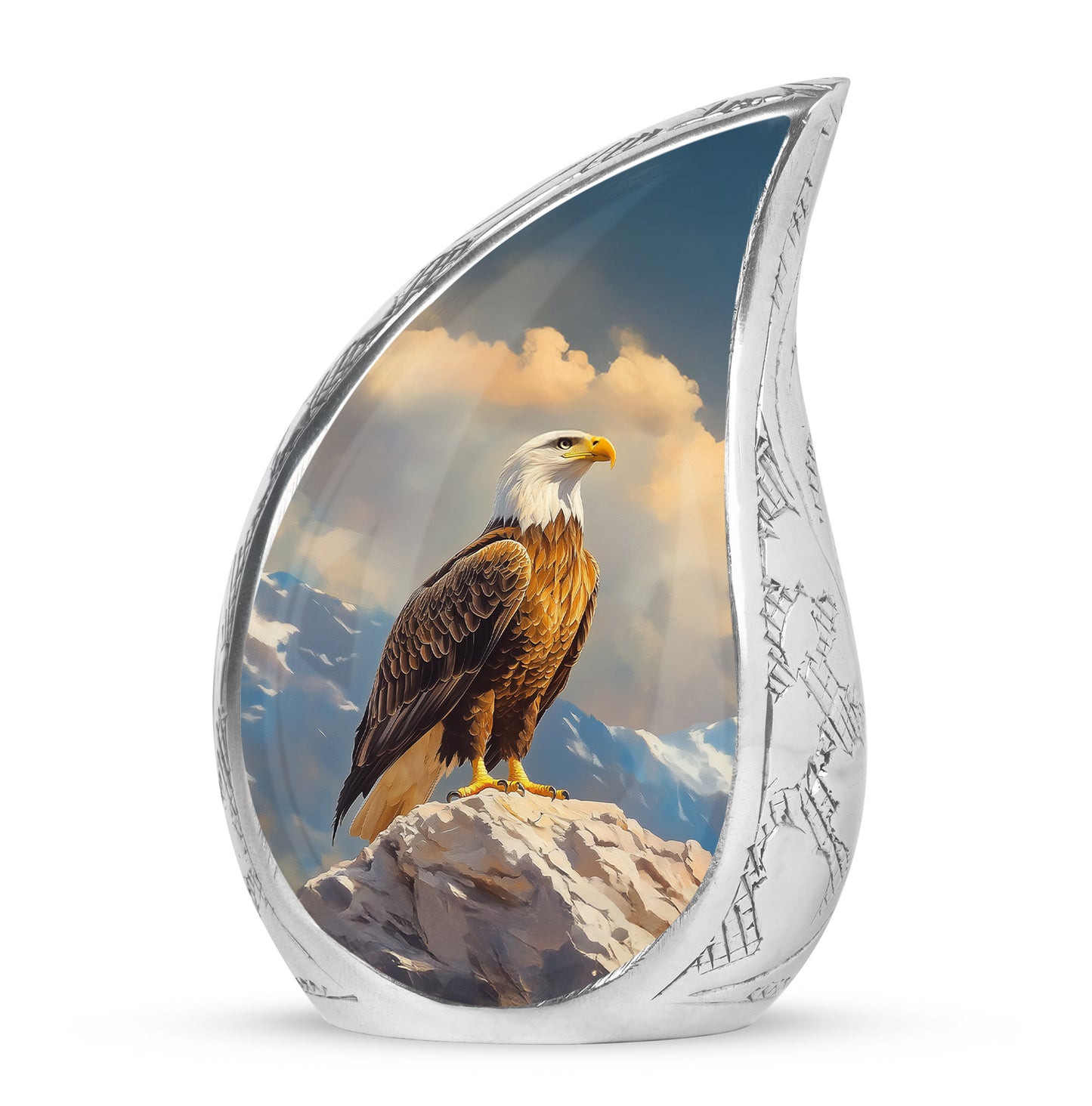 Blue Treasured Eagle Cremation Urns for Human Ashes - 10-inch, 200 cu in - Yatskia