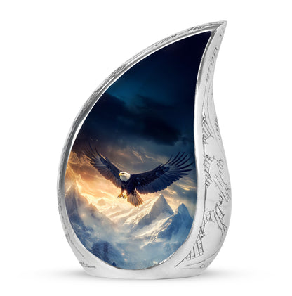Timeless Blue Eagle Cremation Urn for Ashes - 10-inch, 200 cu in - Yatskia