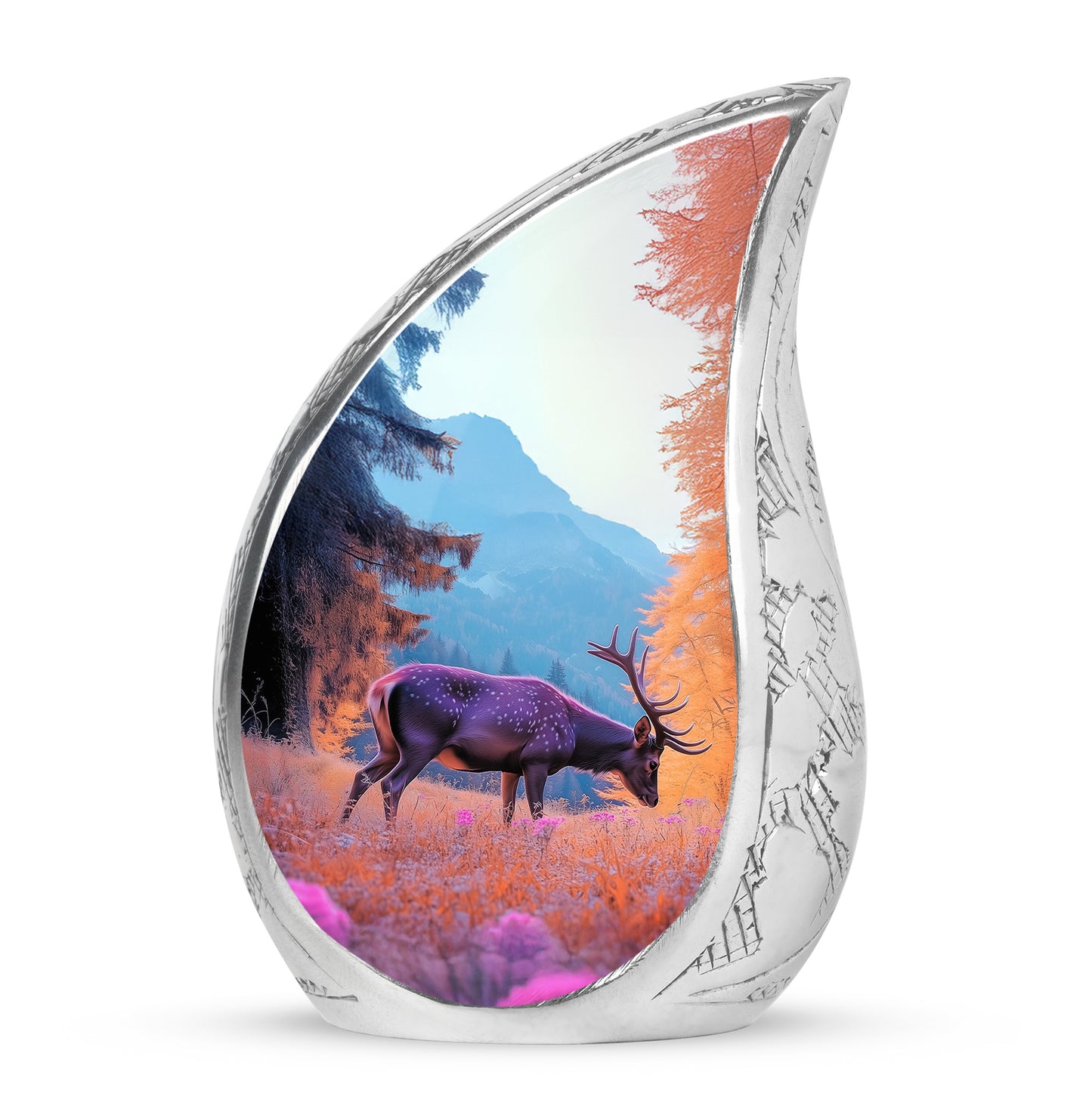 Blue Deer Memorial Cremation Urns for Human Ashes - 10-inch, 200 cu in - Yatskia