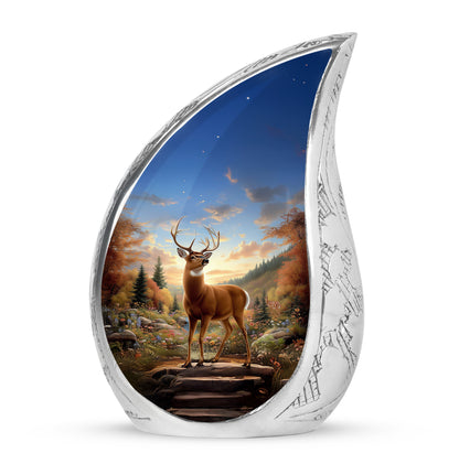 Personalized Deer Cremation Urns - Pristine Blue 10-inch, 200 cu in - Yatskia