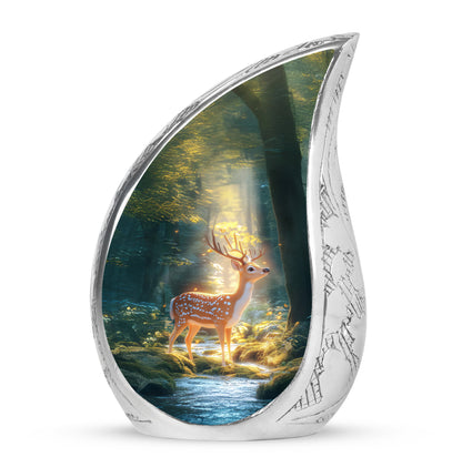 Personalized Teal Deer Cremation Urns for Ashes - Captivating 10-inch - Yatskia